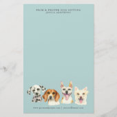 Haustier-sitzendes Geschäfts-HundeAquarell Briefpapier (Vorderseite)