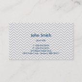 Haustier-Sorgfalt-Hundemonogramm-graue Zickzack Visitenkarte (Rückseite)