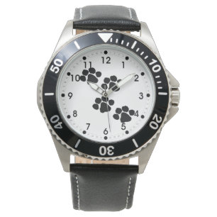 Haustier-Tatzen-Drucke Armbanduhr