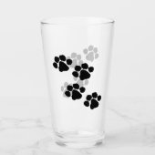 Haustier-Tatzen-Drucke Glas (Vorderseite)