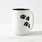 Haustier-Tatzen-Drucke Zweifarbige Tasse (VorderseiteRechts)