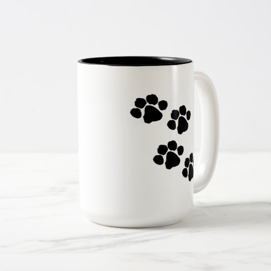 Haustier-Tatzen-Drucke Zweifarbige Tasse (VorderseiteRechts)