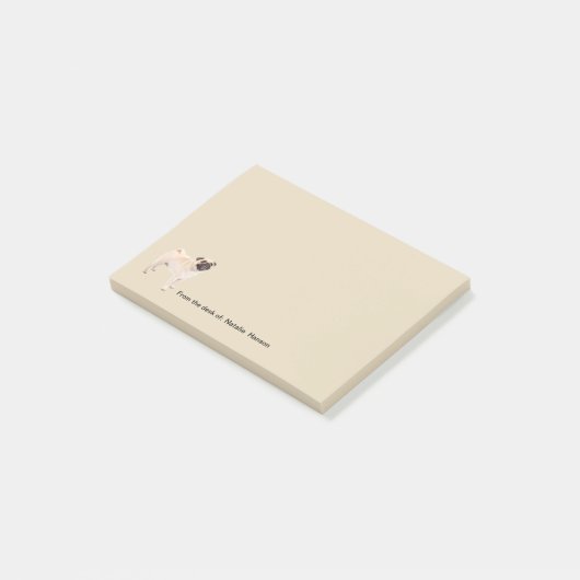 Haustier-Thema-Mops-Hund Post-it Klebezettel (angewinkelt)