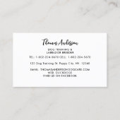 Haustier Trainer Labrador Retriever Wasserfarben K Visitenkarte (Rückseite)