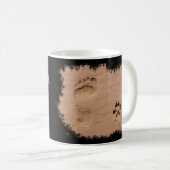 Haustier u. Abdruck im Sand Kaffeetasse (VorderseiteRechts)