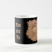 Haustier u. Abdruck im Sand Kaffeetasse (Mittel)