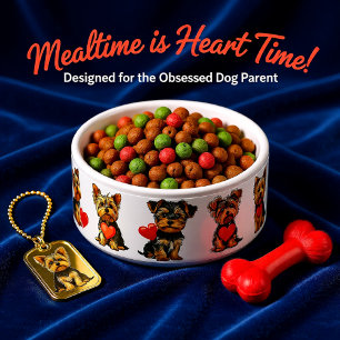 Haustier Valentinstag Yorkshire Terrier Hund Hau Napf