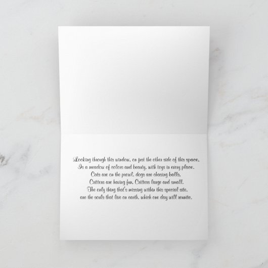 Haustier-Verlust-Gruß-Karte Karte (Innenseite)