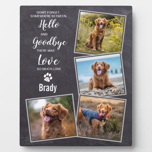 Haustier-Verlust Rustikales Schiefer Beileid Gesch Fotoplatte (Vorderseite)