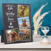 Haustier-Verlust Rustikales Schiefer Beileid Gesch Fotoplatte (Seite)