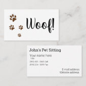 Haustier-Visitenkarte Visitenkarte (Vorne/Hinten)