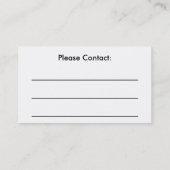 Haustier-wachsame Karte (Rückseite)