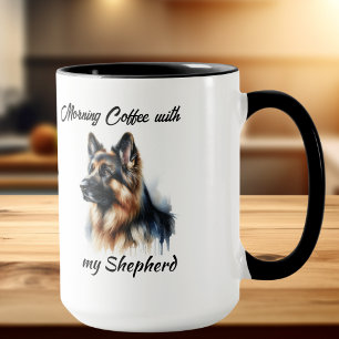 Haustier-Wasserfarbe Deutscher Schäferhund Persona Tasse