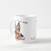 Haustier-Wasserfarbe Schäferhund Personalisieren Kaffeetasse (Vorderseite Links)