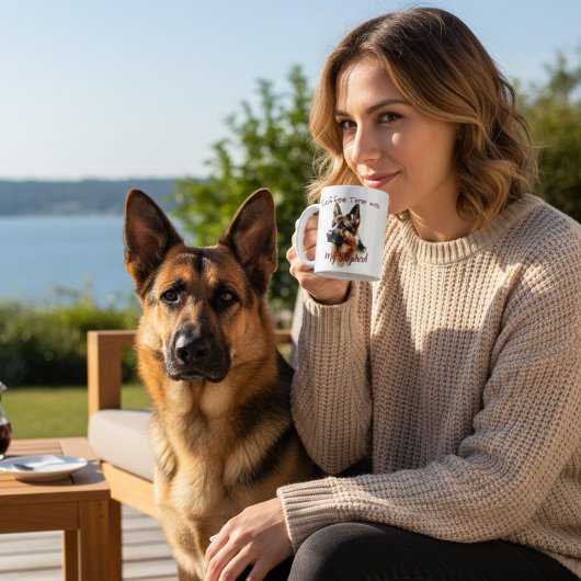 Haustier-Wasserfarbe Schäferhund Personalisieren Kaffeetasse