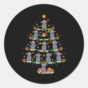 Haustier Weihnachten Weihnachten Weihnachtsweih Runder Aufkleber