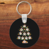 Haustier Xmas Lights Santa Sugar Glider Christma Schlüsselanhänger (Vorderseite)