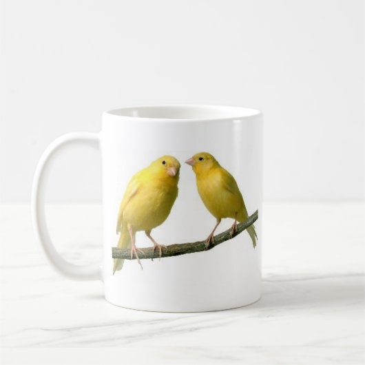 Haustier-zitronengelber Vogel-Waren Kaffeetasse (Links)