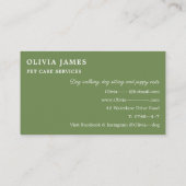 Haustierbetreuung für Hunde Visitenkarte (Rückseite)