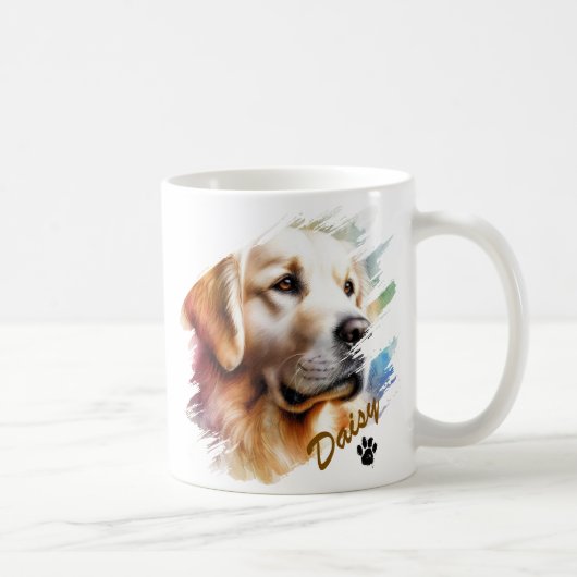 Haustierbürste Moderne Coole Typografie Name Kaffeetasse (Rechts)