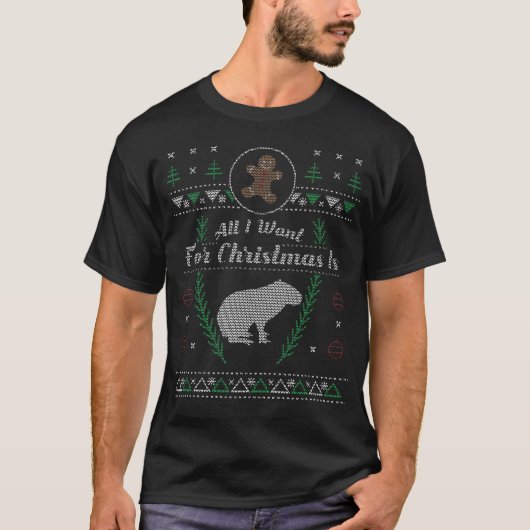 Haustiercapybaras-Weihnachtshässliches Shirt (Vorderseite)