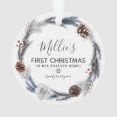 Haustiere 1. Weihnachtsfest im Winter Weihnachten Ornament (Rückseite)