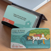 Haustiere auf der Couch sitzen Tierpflege Hund und Visitenkarte