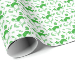 Haustiere auf der Parade (Grün) Geschenkpapier
