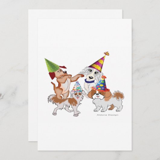 Haustiere aus Party Feiertagskarte (Vorne/Hinten)