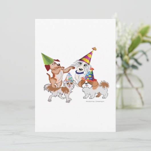 Haustiere aus Party Feiertagskarte (Stehend Vorderseite)