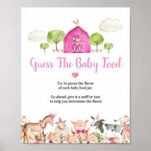 Haustiere Barnyard rät das Baby Food Poster