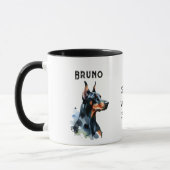 Haustiere Einfache Wasserschlag Dobermann Schwarz  Tasse (Links)