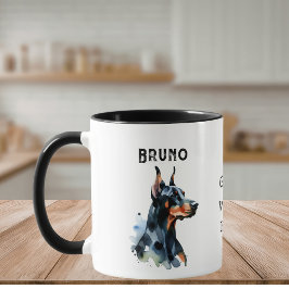 Haustiere Einfache Wasserschlag Dobermann Schwarz  Tasse