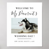 Haustiere Eltern Begrüßung Minimalistischer Hochze Poster (Vorne)