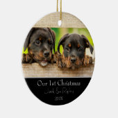 Haustiere Erste Weihnachten Keramik Ornament (Rechts)