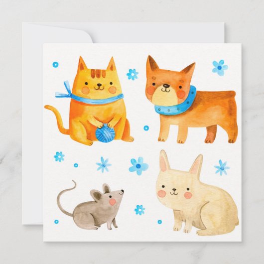 Haustiere Feiertagskarte (Vorderseite)