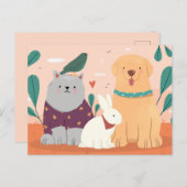 Haustiere Feiertagspostkarte (Vorne/Hinten)