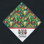 Haustiere frohe Weihnachten Halstuch<br><div class="desc">Eine farbenfrohe Weihnachtsliegeband für Hunde oder Katzen</div>