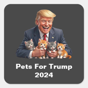 Haustiere für Trump 2024 Quadratischer Aufkleber