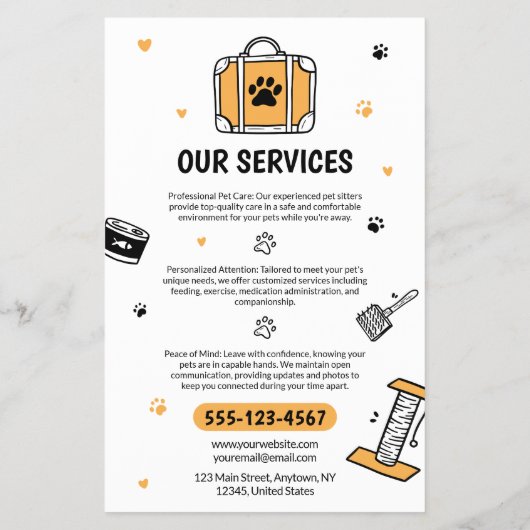 Haustiere Hotel / Haustiere Sitzen Flyer (Hinten)