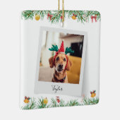 Haustiere Hund Foto Weihnachtsfeiertag Keepake Keramikornament (Rechts)