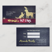 Haustiere Hunde Katzen Silhouetten Lila & Gold Terminkarte (Vorne/Hinten)