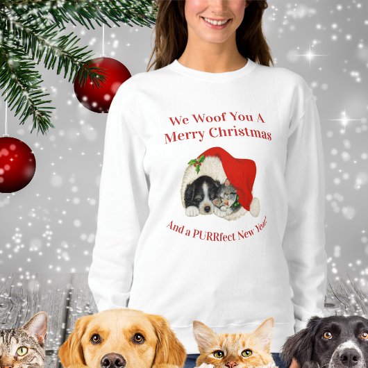 Haustiere, Hunde Katzen, Weihnachtsspass Sweatshirt
