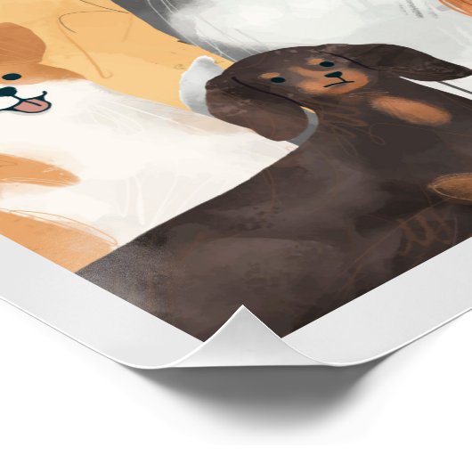 Haustiere, Hunde und Katzen Poster (Ecke)