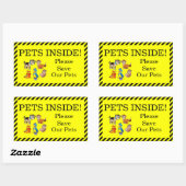 Haustiere innen rechteckiger aufkleber (Blatt)