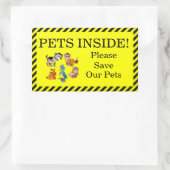 Haustiere innen rechteckiger aufkleber (Tasche)