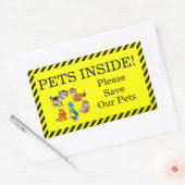 Haustiere innen rechteckiger aufkleber (Umschlag)