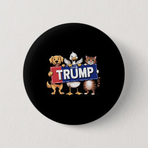 Haustiere Katze Ente Hund Für Trump Button