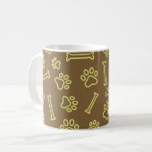 Haustiere - Katzen- oder Hundeband - Fußabdruck un Kaffeetasse (Vorderseite Links)