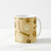 Haustiere - Katzen- oder Hundeband - Fußabdruck un Kaffeetasse (VorderseiteRechts)